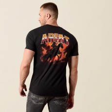 Ariat Mens Country Rock Short Sleeve T Shirt (Black)