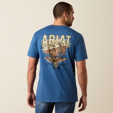 Ariat Mens Lone Longhorn Short Sleeve T Shirt (Grisalle)