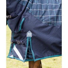 Mark Todd Heavyweight Combo Turnout Rug Plaid (Navy, Jade & Beige)