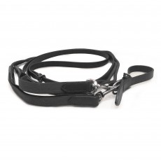 Mark Todd Leather/Rope Draw Reins with Elastic (Black)