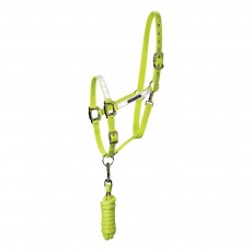 Harry Hall Hi Viz Headcollar and Leadrope (Yellow)