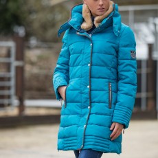 Mark Todd Women's Deluxe Long Padded Coat (Petrol Blue)