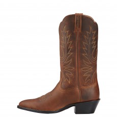 Ariat Women's Heritage R Toe Western Boots (Distressed Brown)