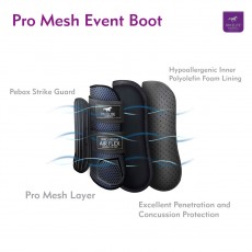 K M Elite Pro Mesh Event Boot Blk/Electric Blue - Hind