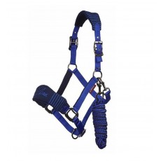 LeMieux Vogue Fleece Headcollar & Leadrope (Navy/Royal Blue)