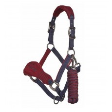 LeMieux Vogue Fleece Headcollar & Leadrope (Burgundy/Navy)