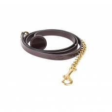 Mark Todd Flat Leather with Brass Chain Lead Rein