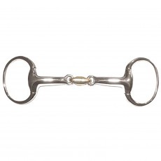 JHL Pro Steel Hollow Eggbutt Brass Lozenge Snaffle