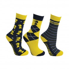 Little Rider Lancelot Socks by Little Knight (Pack of 3)  (Navy/Yellow/White)