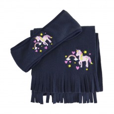 Little Rider Little Unicorn Head Band and Scarf Set  (Navy)