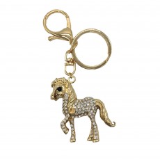 Little Rider Diamante Key Ring (Gold/Diamante)