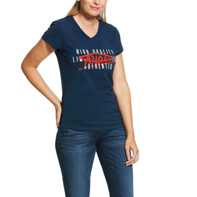 Ariat Women's Crop Logo T-Shirt (Deep Petroleum)
