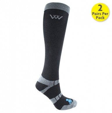 Woof Wear Long Bamboo Waffle Riding Sock (Black)
