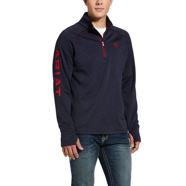 Ariat Men's Tek Team 1/2 Zip Sweatshirt (Navy Heather)