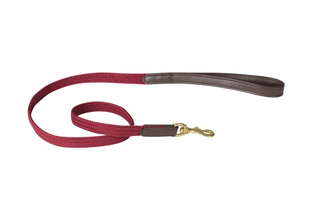 Weatherbeeta Leather Plaited Dog Lead (Brown/Maroon)