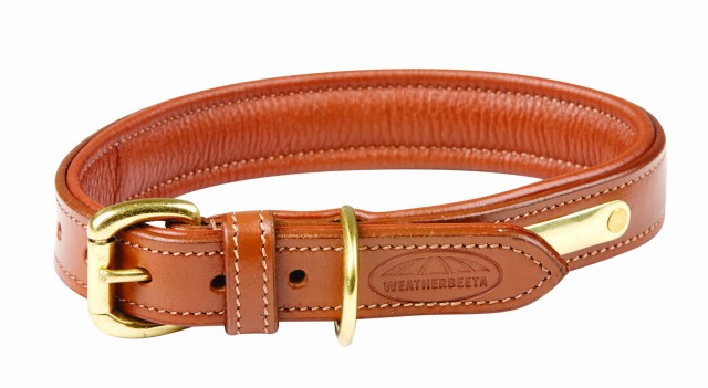 Weatherbeeta Padded Leather Dog Collar (Tan)