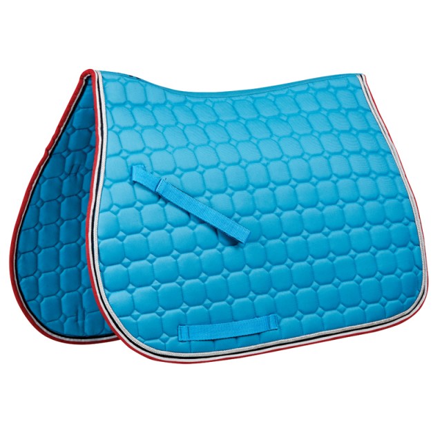Saxon Coordinate Quilted All Purpose Saddle Pad (Blue/Navy/Berry)