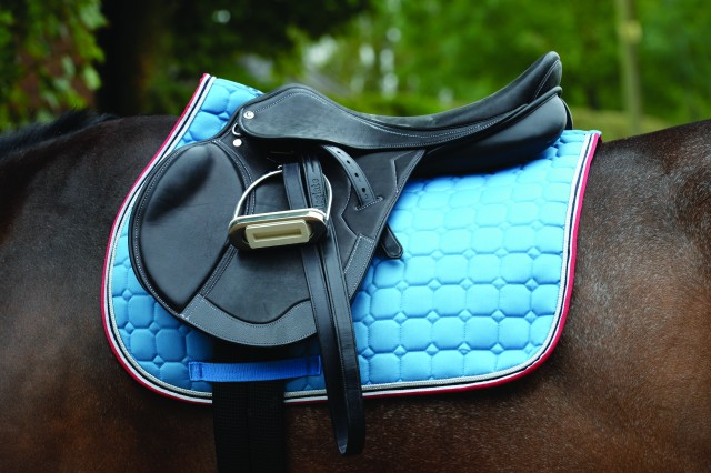 Saxon Coordinate Quilted All Purpose Saddle Pad (Navy/Pink/White)