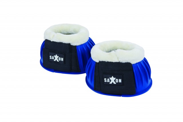 Saxon Fleece Trim Rubber Bell Boots (Royal Blue/White)