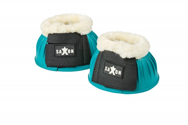 Saxon Fleece Trim Rubber Bell Boots (Turquoise/White)