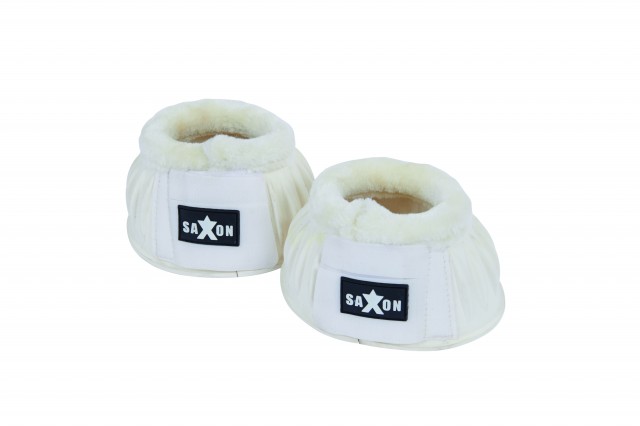 Saxon Fleece Trim Rubber Bell Boots (White/White)