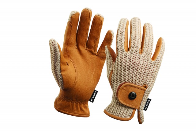 Dublin Adults Crochet Riding Gloves (Natural/Natural)