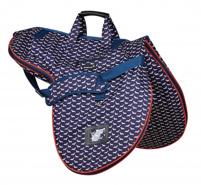 Dublin Imperial Saddle Bag (Dog Print Navy/Red)