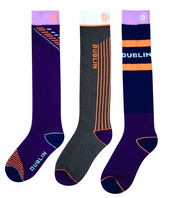 Dublin Adults 3 Pack Socks (Charisma Neon)