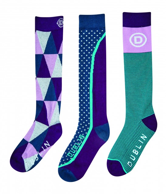 Dublin Adults 3 Pack Socks (Navy Diamond)