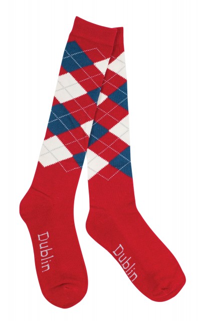 Dublin Adults Argyle Socks (Red/Navy/White)