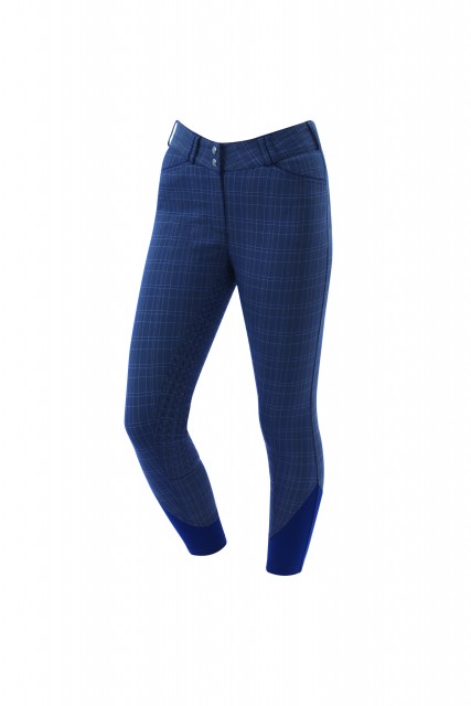 Dublin Ladies Prime Gel Full Seat Breeches (Navy Plaid)