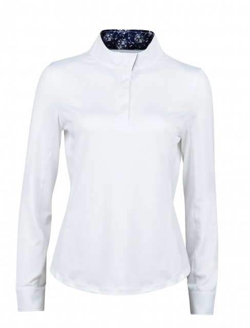 Dublin Ladies Ria Long Sleeve Competition Shirt (White/Navy)