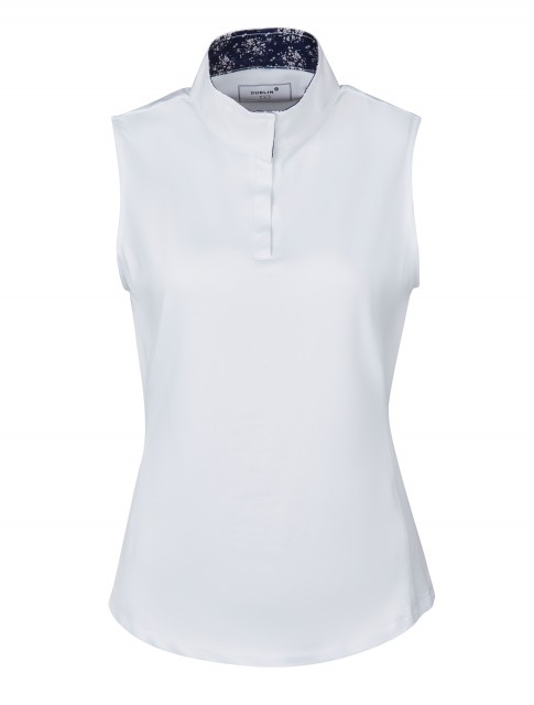 Dublin Ladies Ria Sleeveless Competition Shirt (White/Navy)