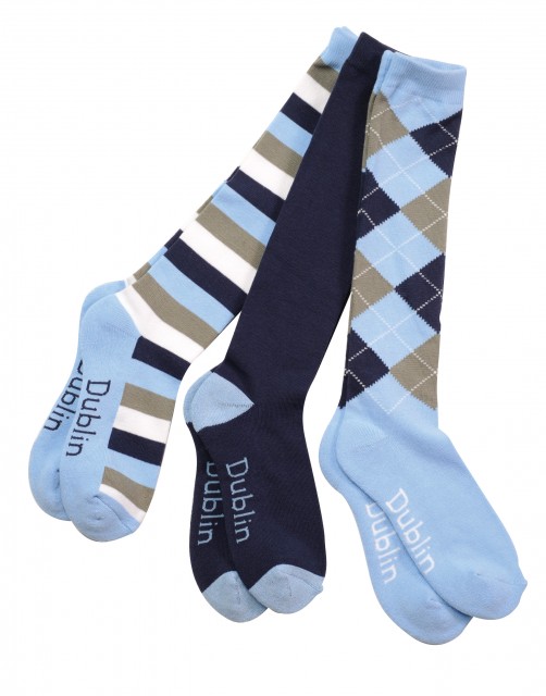 Dublin Socks 3 Pack (Navy/Sky)