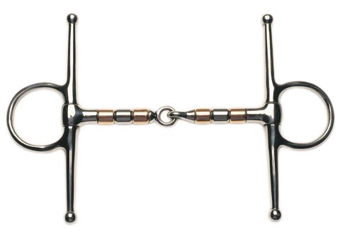 Korsteel Stainless Steel Copper And Steel Rollers Full Cheek Snaffle Bit