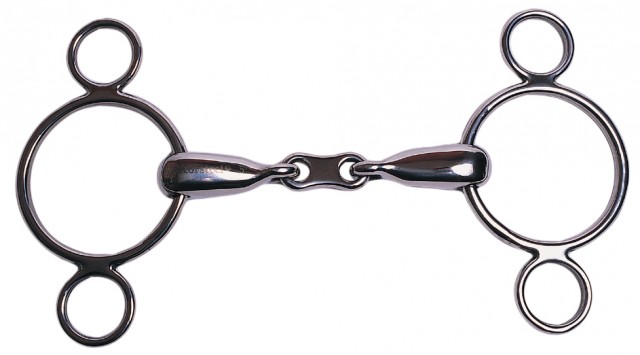 Korsteel Stainless Steel French Link 2 Ring Dutch Gag Bit