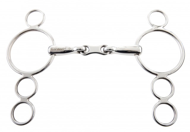 Korsteel Stainless Steel French Link 3 Ring Gag Bit