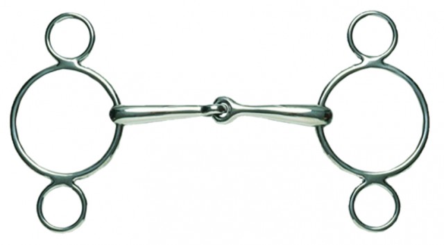 Korsteel Stainless Steel Jointed 2 Ring Dutch Gag Bit