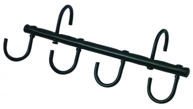 Roma 4 Hook Metal Tack Rack (Black)