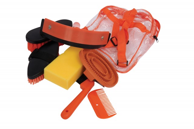 Roma Backpack 7 Piece Grooming Kit (Orange)