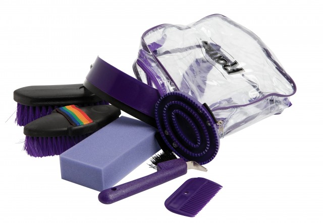 Roma Backpack 7 Piece Grooming Kit (Purple)