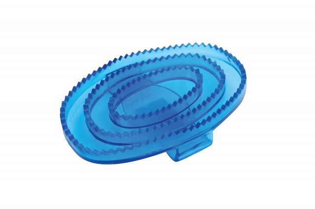 Roma Clear Rubber Curry Comb (Blue Large)