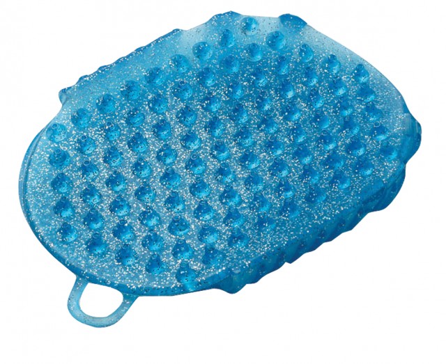 Roma Glitter Double Sided Massage Mitt (Blue)