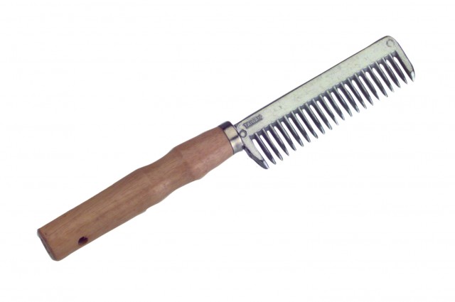 Roma Wood Handle Aluminium Pulling Comb