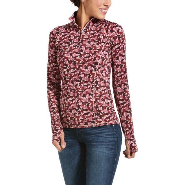 Ariat Women's Lowell 2.0 1/4 Zip Base Layer (Rose Cocoa Camo)