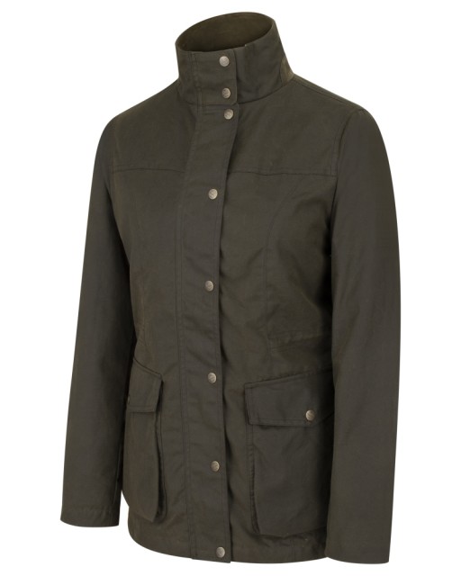 Hoggs of Fife Ladies Caledonia Wax Jacket (Antique Olive)