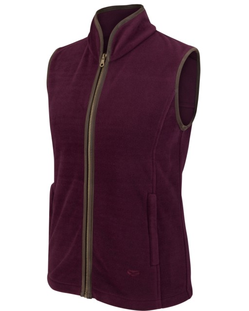 Hoggs of Fife Ladies Stenton Fleece Gilet  (Merlot)