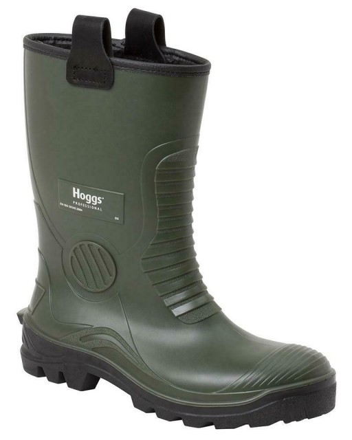 Hoggs of Fife Men's Aqua Tuff Safety Rigger Wellingtons (Green)