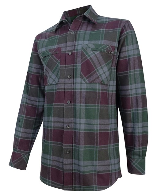 Hoggs of Fife Men's Countrysport Luxury Hunting Shirt (Heather/Green)