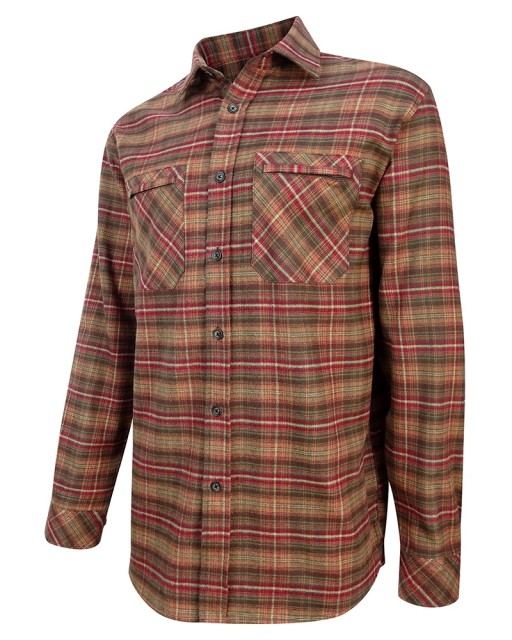 Hoggs of Fife Men's Countrysport Luxury Hunting Shirt (Rust Check)